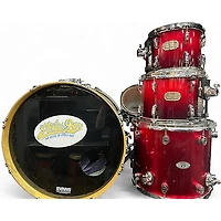 Used Pearl 5 piece SESSION Custom Candy Apple Red Drum Kit