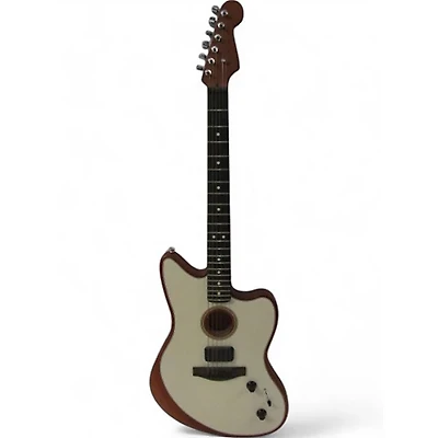Used Fender Acoustasonic Jazzmaster Arctic White Hollow Body Electric Guitar