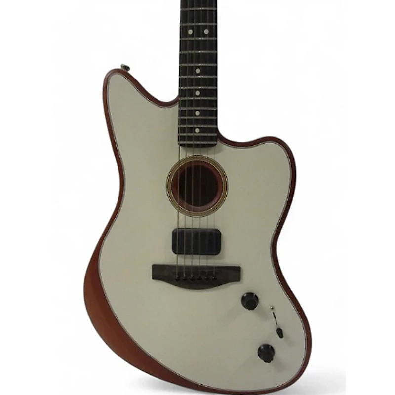 Used Fender Acoustasonic Jazzmaster Arctic White Hollow Body Electric Guitar