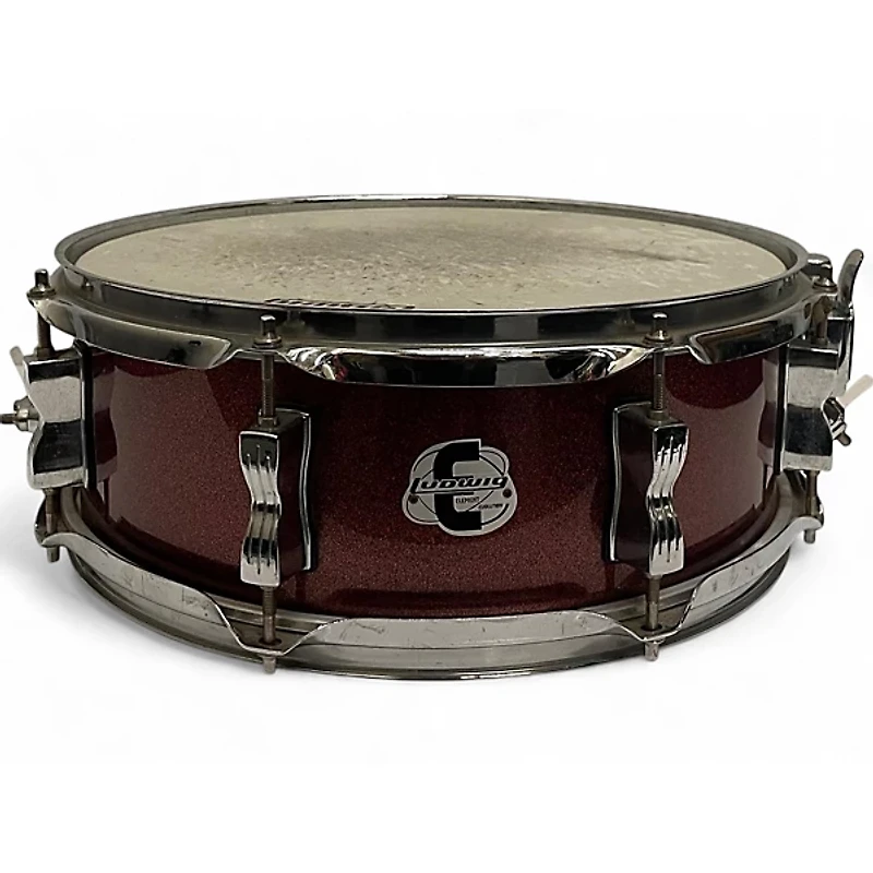 Used Ludwig 5 piece Element Evolution Chrome Red Metallic Drum Kit