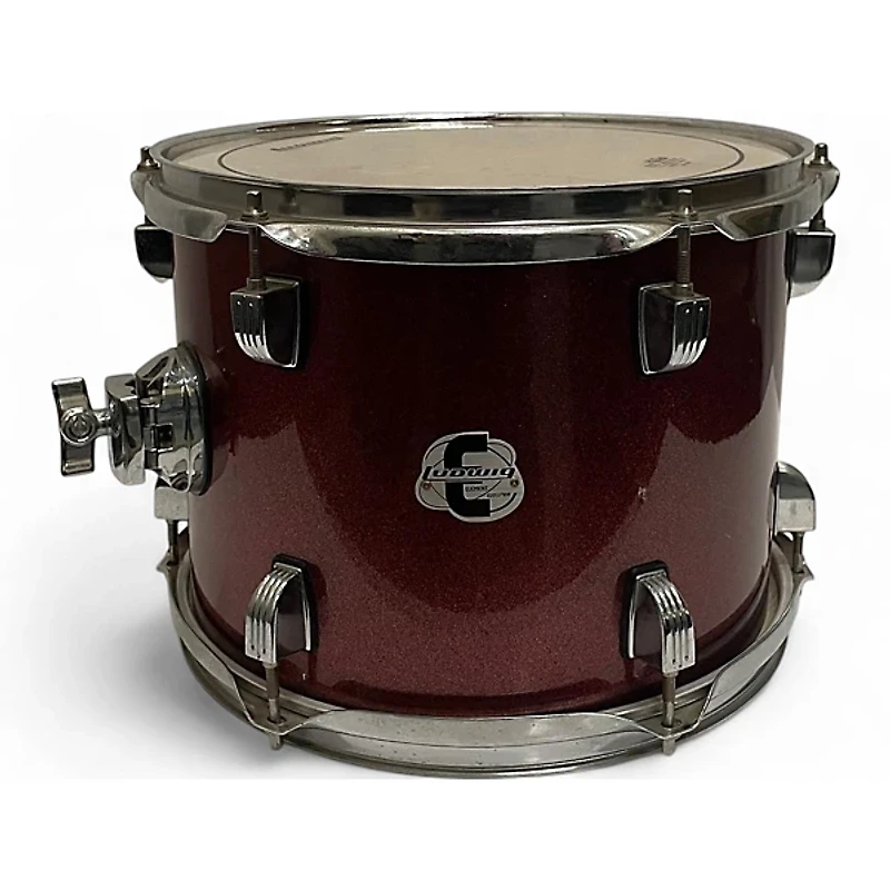 Used Ludwig 5 piece Element Evolution Chrome Red Metallic Drum Kit