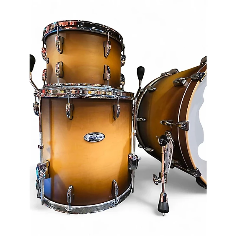 Used Pearl 3 piece Masters Maple Complete Satin Natural Burst Drum Kit