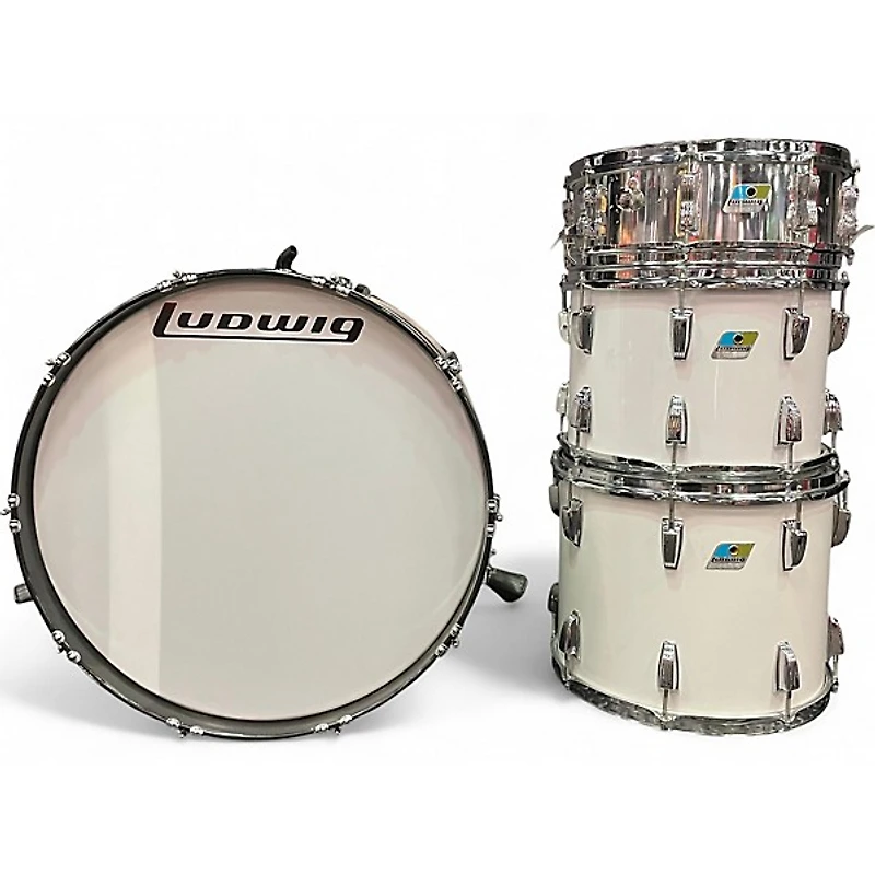 Used Ludwig 4 piece Classic Maple Pearl White Drum Kit