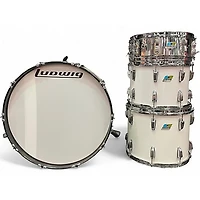 Used Ludwig 4 piece Classic Maple Pearl White Drum Kit