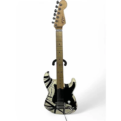 Used EVH Striped Series Frankie White Solid Body Electric Guitar