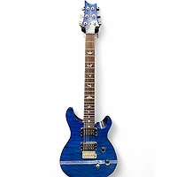 Used PRS SE Custom 24 Blue Ghost Flames Solid Body Electric Guitar