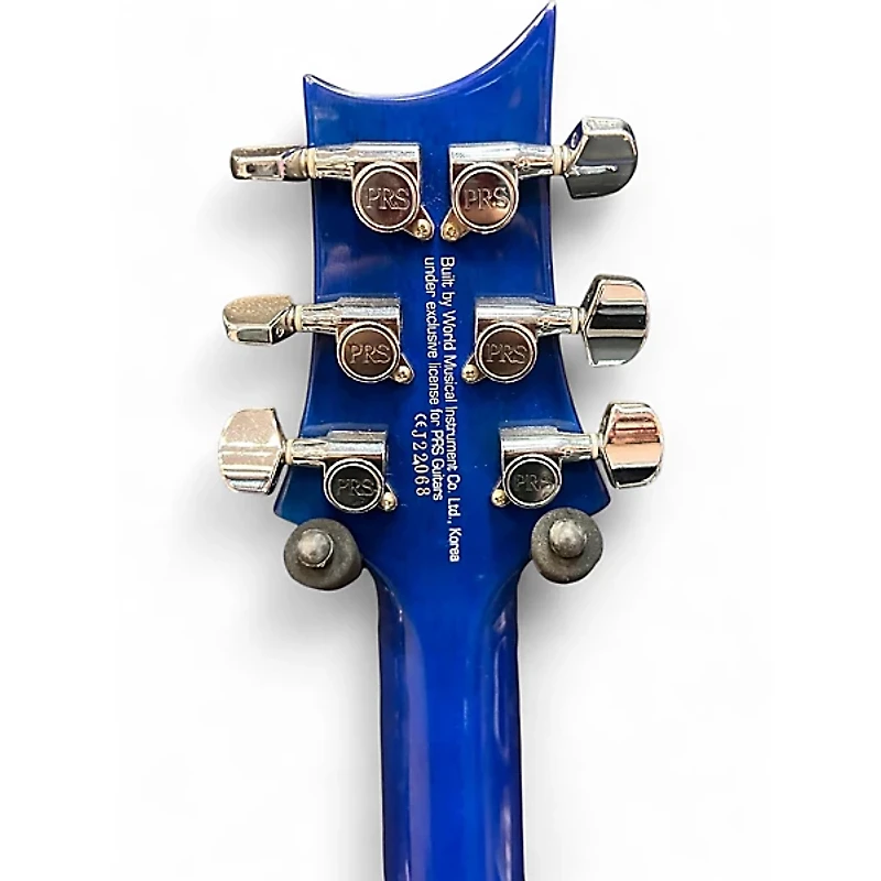 Used PRS SE Custom 24 Blue Ghost Flames Solid Body Electric Guitar