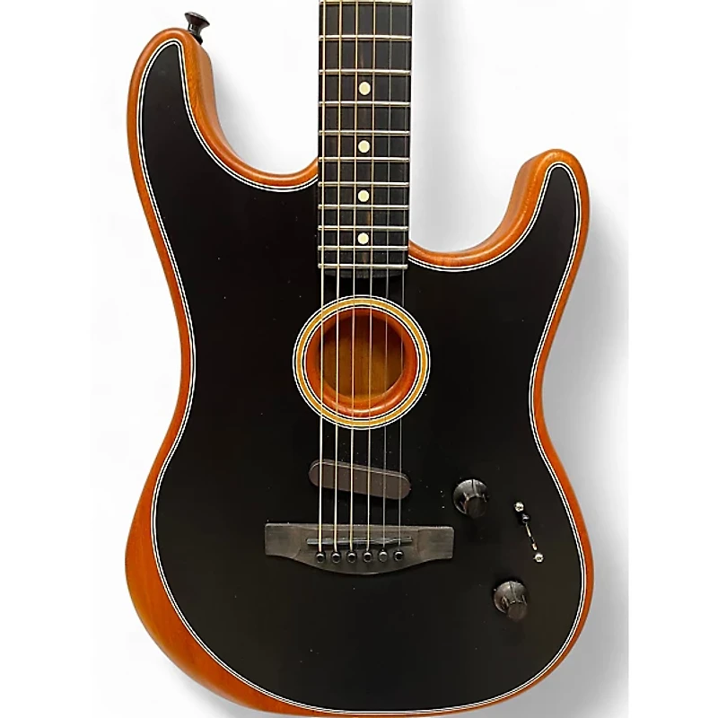 Used Fender American Acoustasonic Stratocaster Black Acoustic Electric Guitar