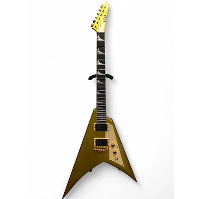 Used ESP KH-V Metallic Gold Sparkle Solid Body Electric Guitar