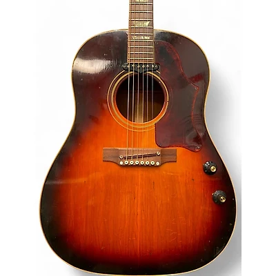 Vintage 1968 Gibson J160E 2 Color Sunburst Acoustic Electric Guitar