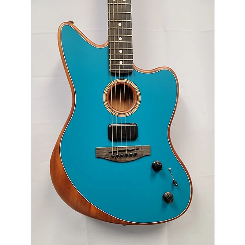 Used Fender Acoustasonic Jazzmaster Ocean Turquoise Acoustic Electric Guitar
