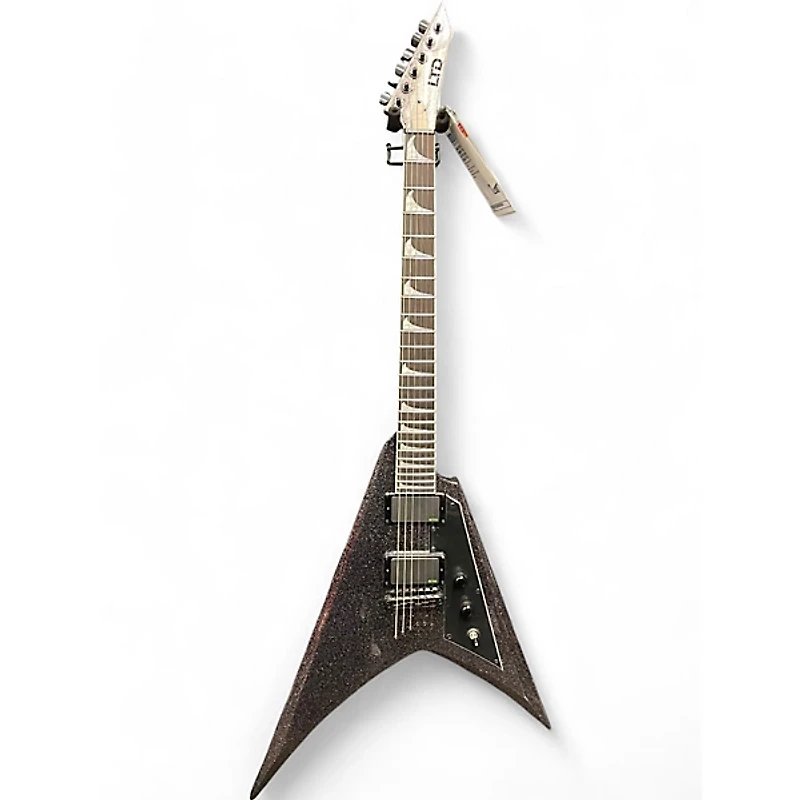 Used ESP ESP LTD Kirk Hammett Signature KH-V Electric Guitar black sparkle Solid Body Electric Guitar
