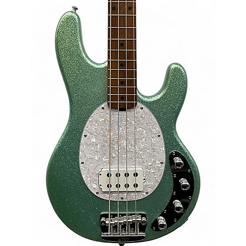 Used Sterling by Music Man StingRay Ray34 Sparkle Seafoam Sparkle Electric Bass Guitar