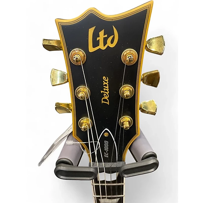 Used ESP EC1000 Deluxe Black and Gold Solid Body Electric Guitar