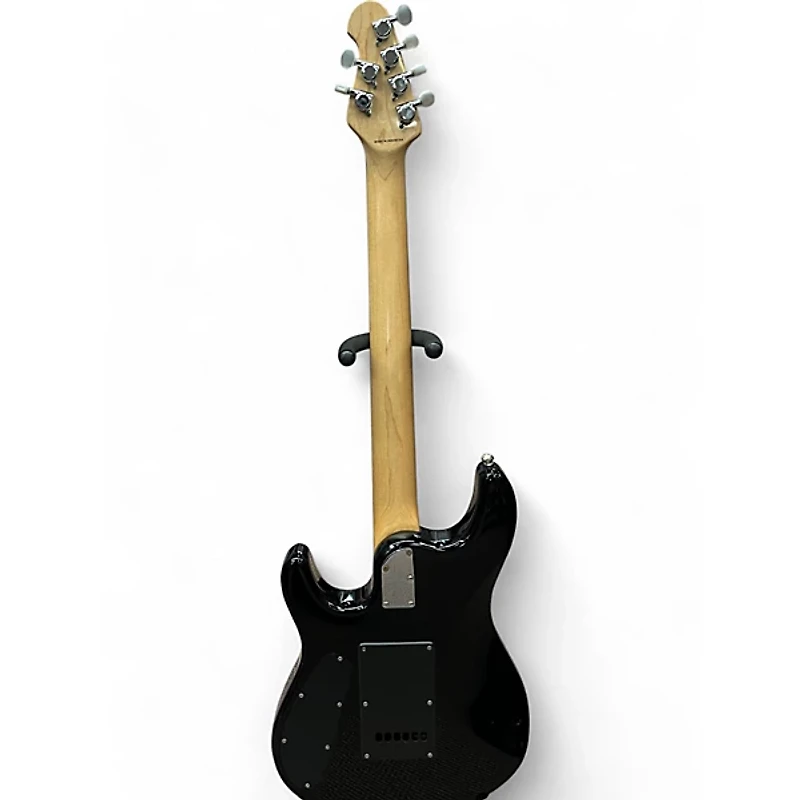 Used Sterling by Music Man JP100 QUILTED Trans Black Solid Body Electric Guitar