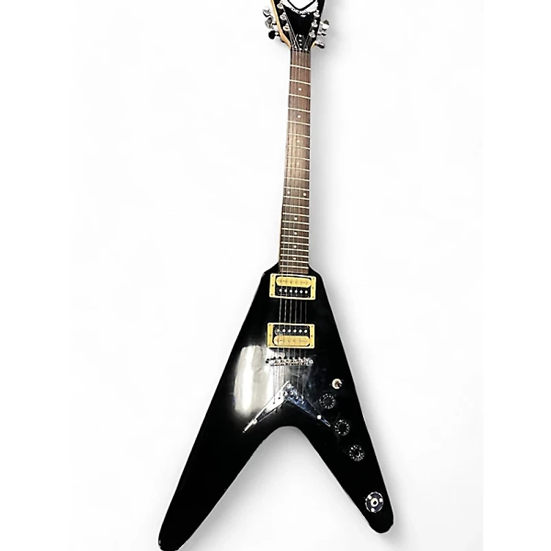 Used Dean V Stealth Black Solid Body Electric Guitar