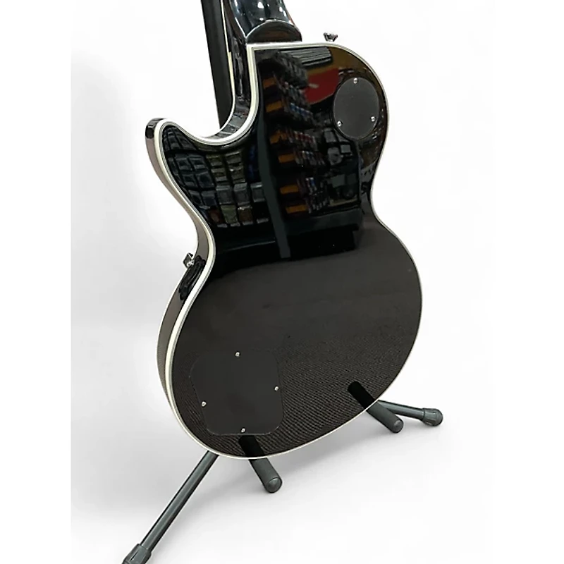 Used Epiphone Les Paul Custom Black and Silver Solid Body Electric Guitar