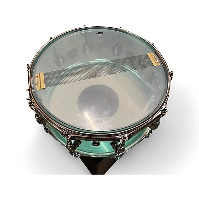 Used DW 14X6.5 Design Series Acrylic Snare SEA GLASS Drum