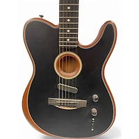 Used Fender American Acoustasonic Telecaster Black Acoustic Electric Guitar