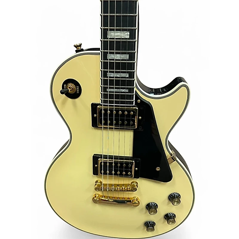 Used Epiphone Les Paul Custom Antique Ivory Solid Body Electric Guitar