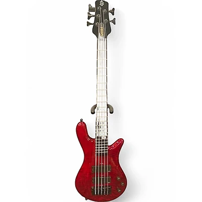 Used Spector Bantam 5  Trans Red Electric Bass Guitar