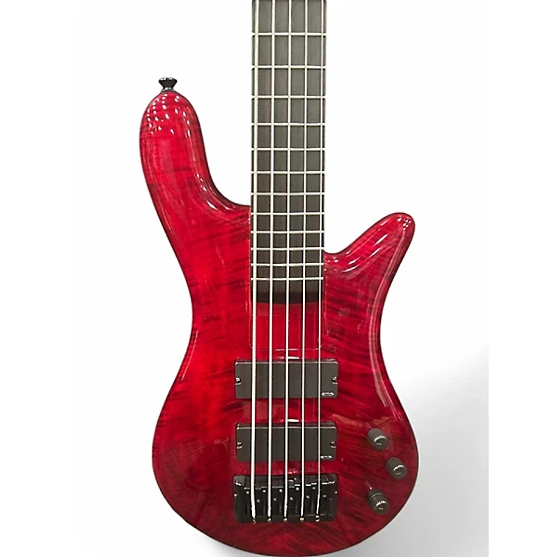 Used Spector Bantam 5  Trans Red Electric Bass Guitar