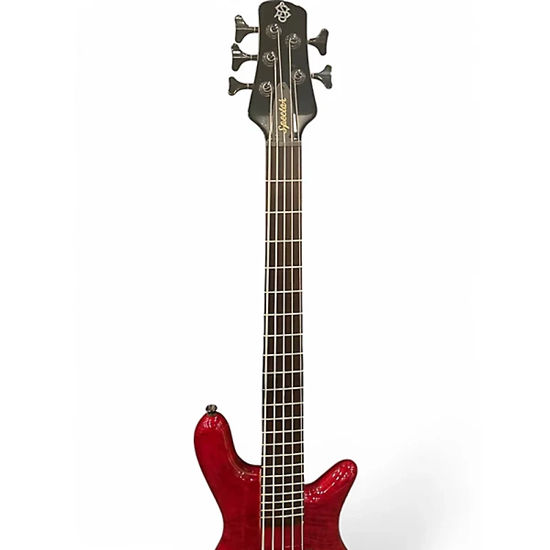Used Spector Bantam 5  Trans Red Electric Bass Guitar
