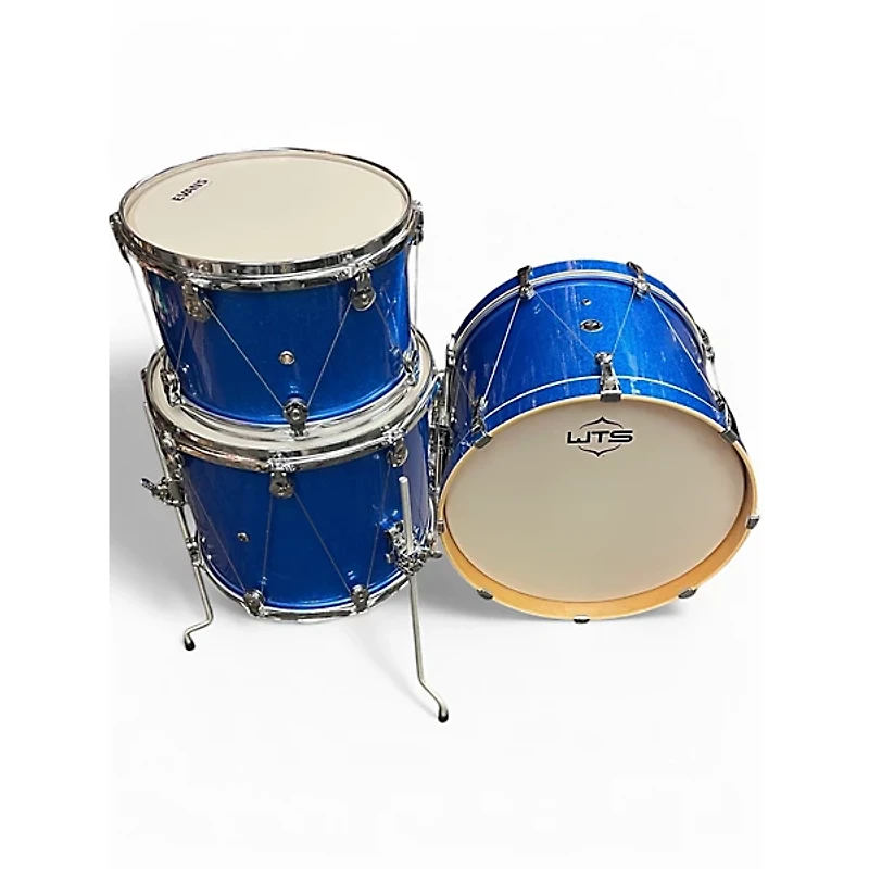Used Weltch Tuning Systems 3 Piece EPIPHANY BLUE SPARKLE Drum Kit
