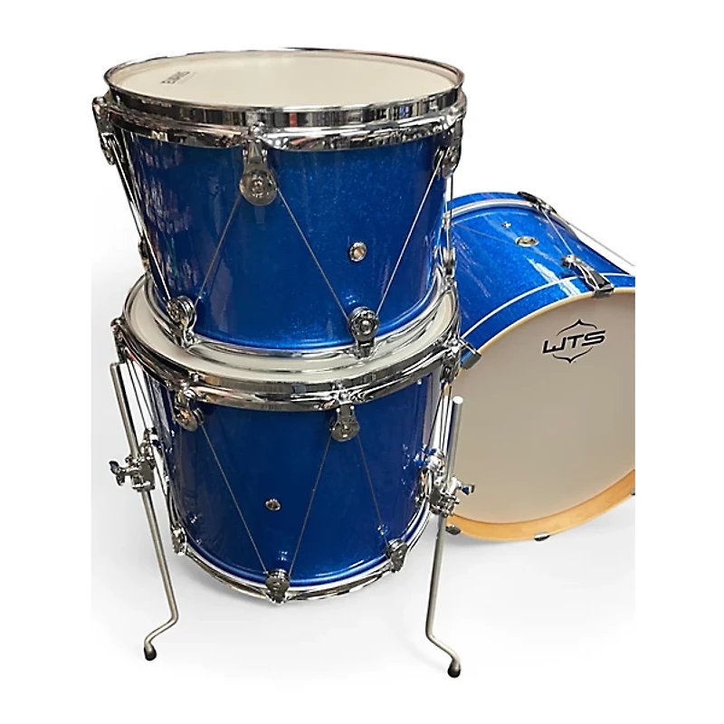 Used Weltch Tuning Systems 3 Piece EPIPHANY BLUE SPARKLE Drum Kit