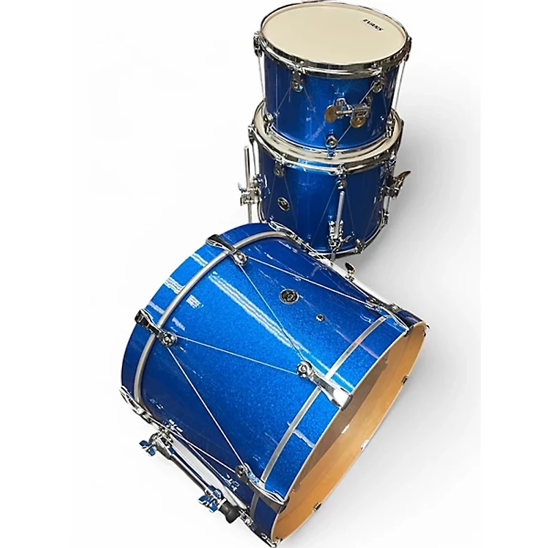 Used Weltch Tuning Systems 3 Piece EPIPHANY BLUE SPARKLE Drum Kit