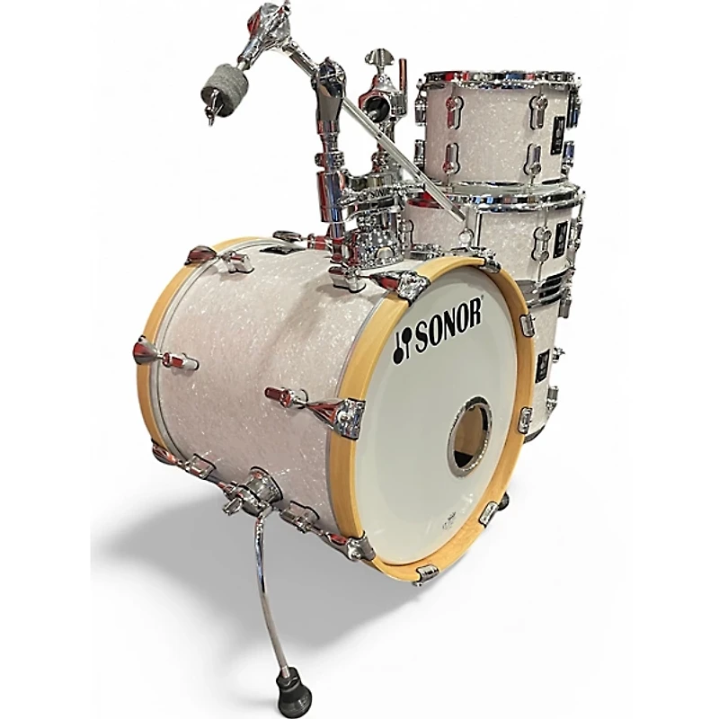 Used SONOR 4 Piece AQ2 SAFARI WHITE MARINE PEARL Drum Kit