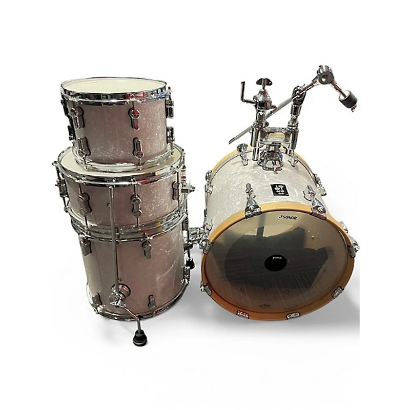 Used SONOR 4 Piece AQ2 SAFARI WHITE MARINE PEARL Drum Kit