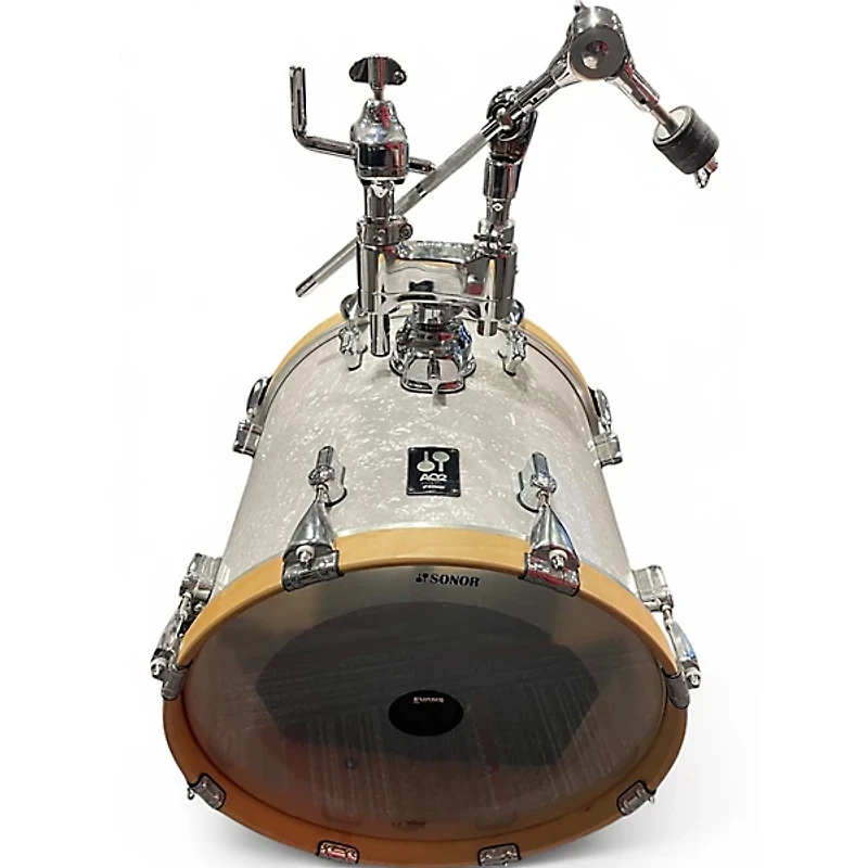 Used SONOR 4 Piece AQ2 SAFARI WHITE MARINE PEARL Drum Kit