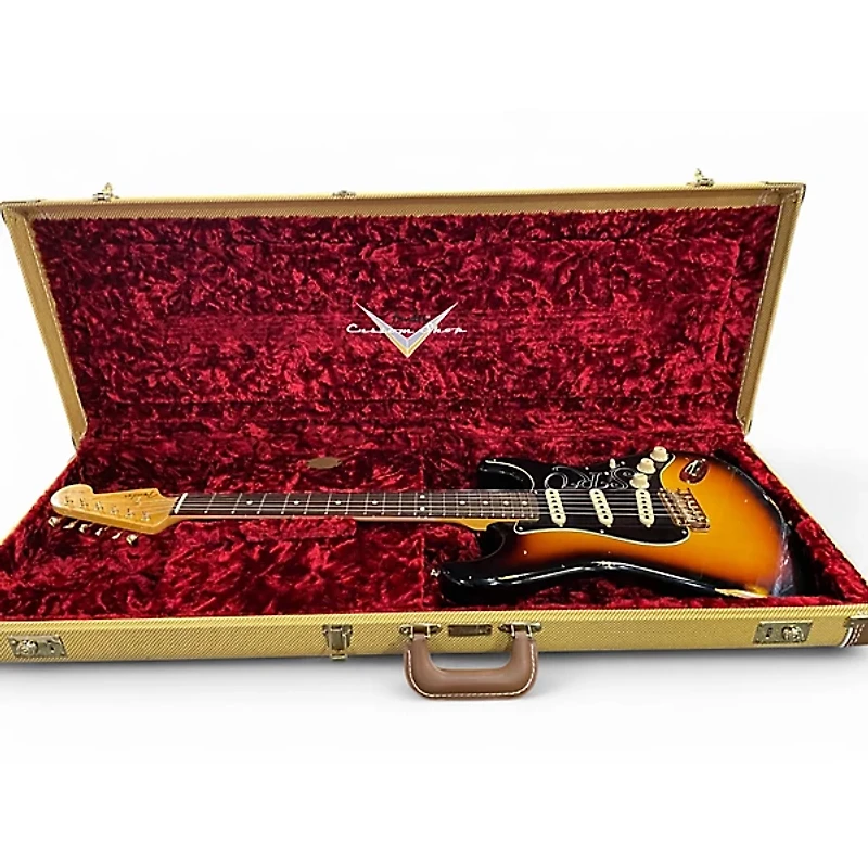 Used 2020 Fender SRV Signature Strat Relic/CC Tobacco Sunburst Solid Body Electric Guitar