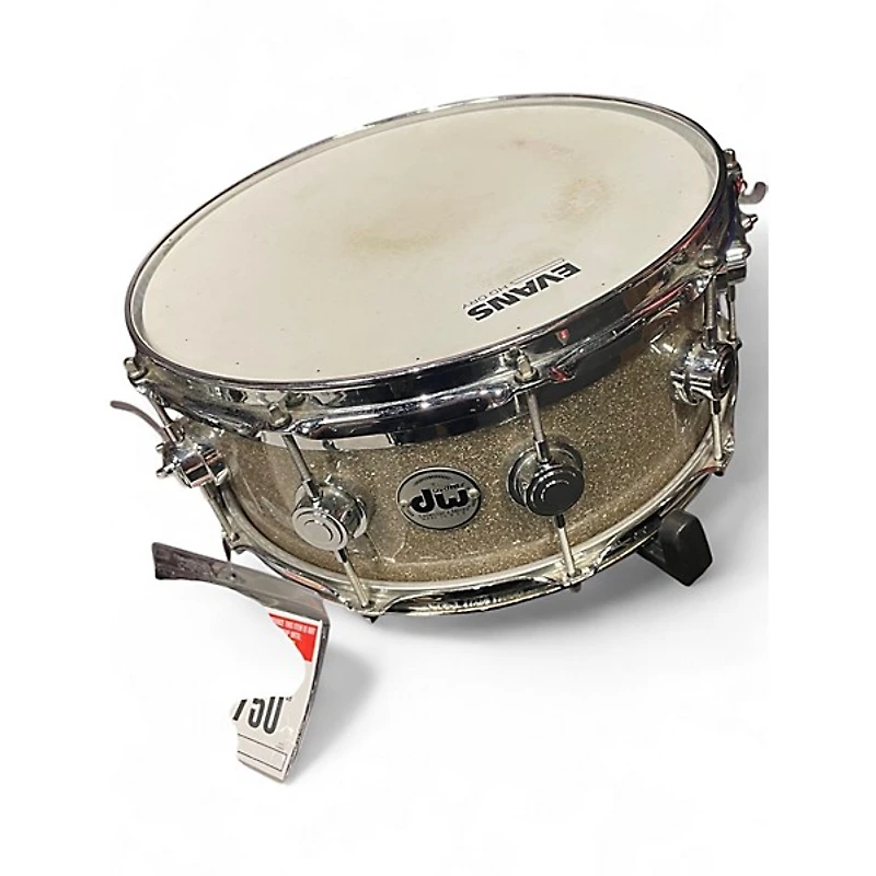 Used DW 14X6.5 Collector's Series FinishPly Top Edge Snare BROKEN GLASS Drum