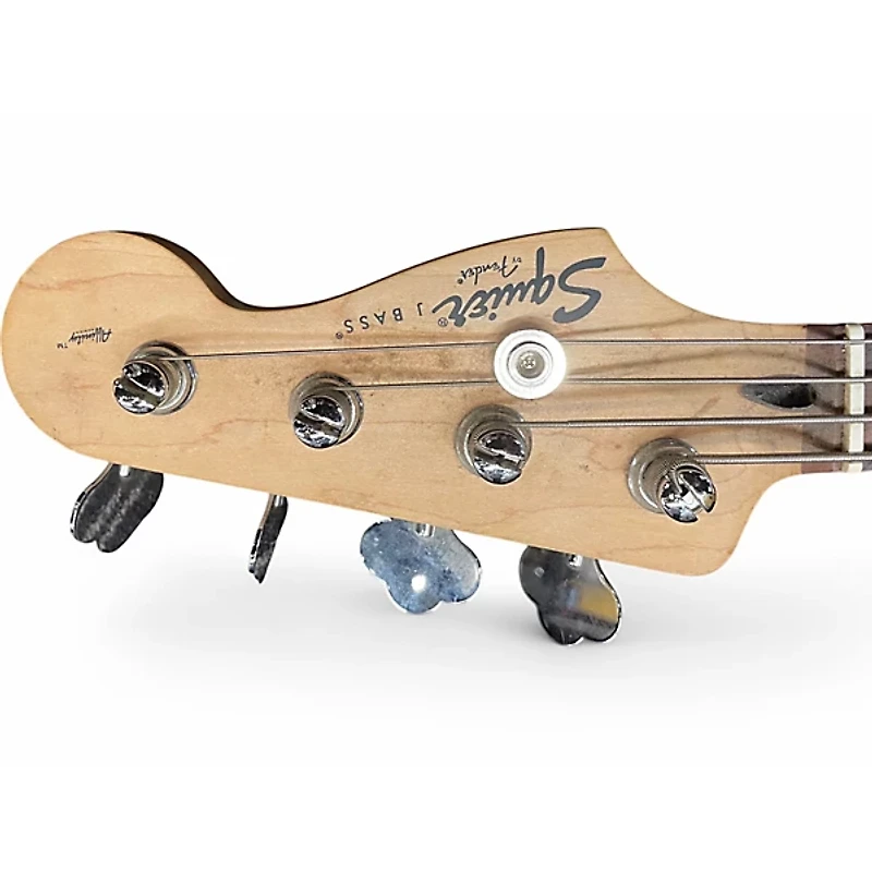 Used Squier Jazz Bass Black Electric Bass Guitar