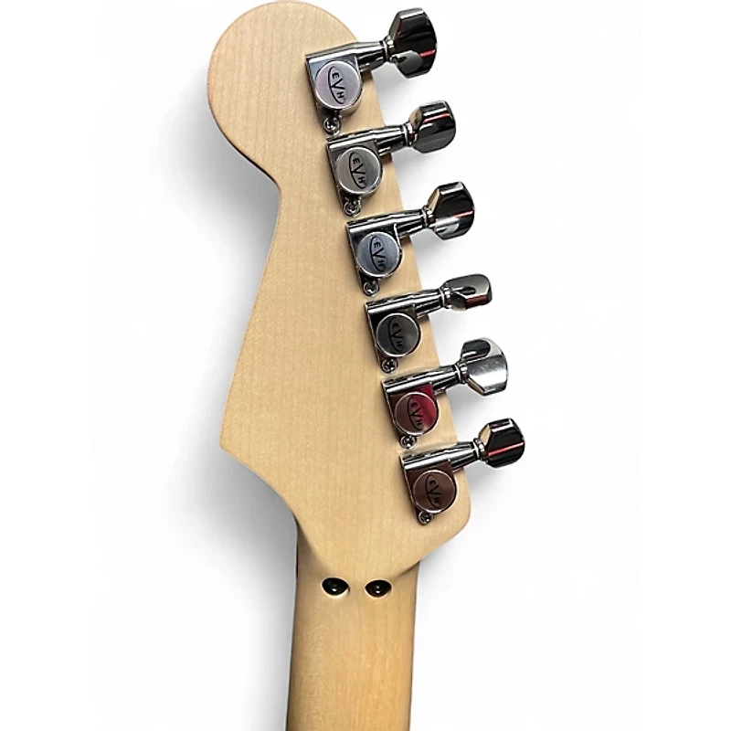 Used EVH Striped Series Frankie Red with Black and White Stripes Solid Body Electric Guitar