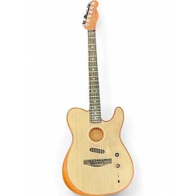 Used Fender American Acoustasonic Telecaster Brown Acoustic Electric Guitar