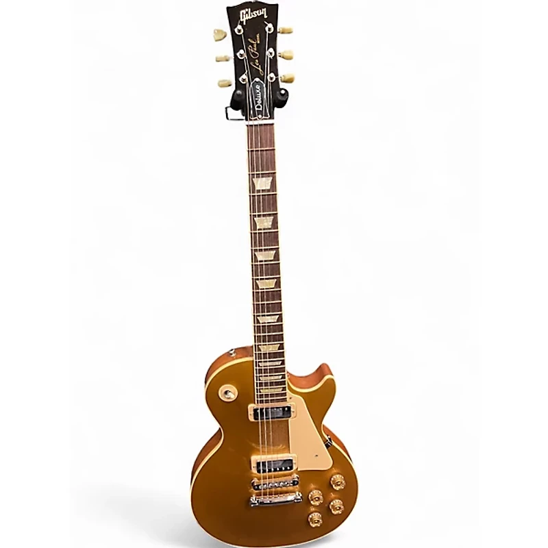 Used Gibson Les Paul Deluxe Gold Top Solid Body Electric Guitar