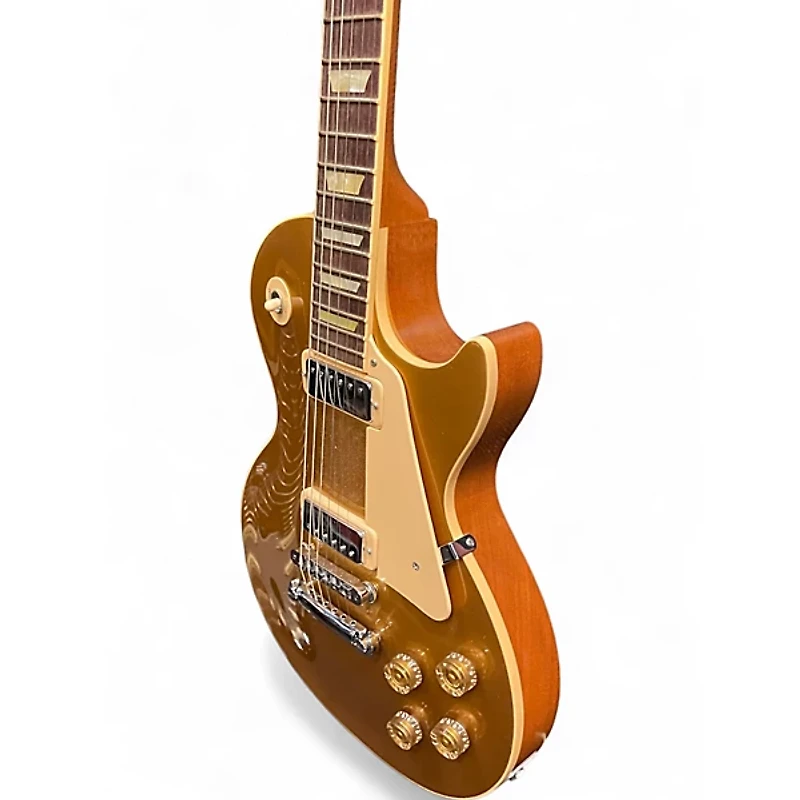 Used Gibson Les Paul Deluxe Gold Top Solid Body Electric Guitar