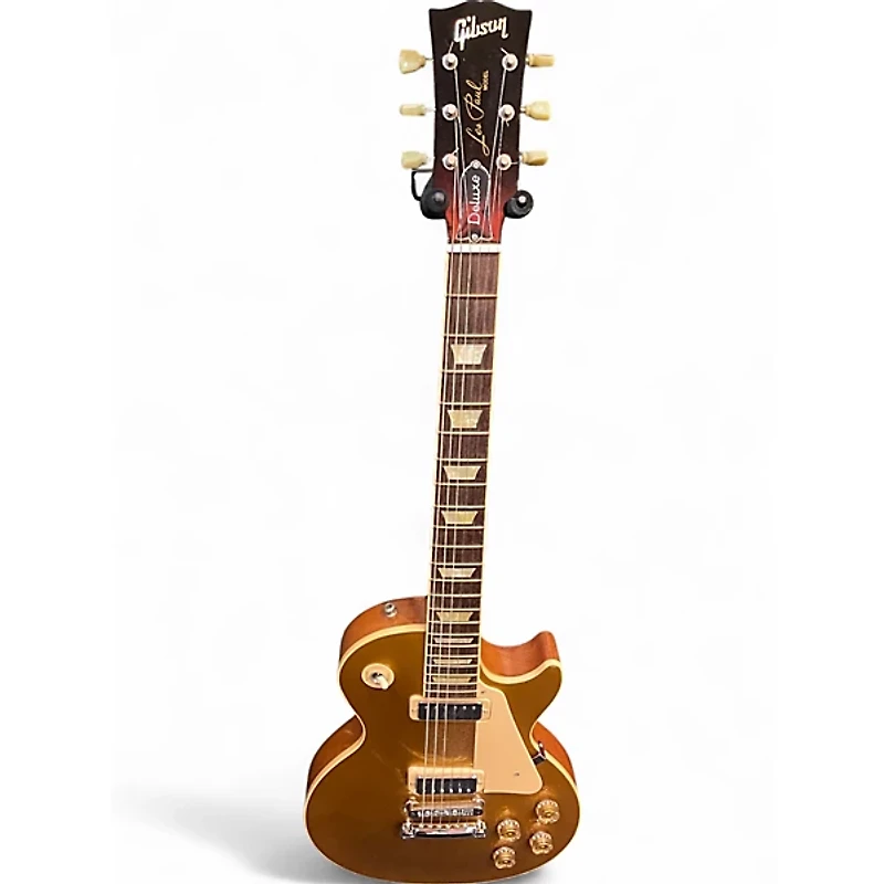 Used Gibson Les Paul Deluxe Gold Top Solid Body Electric Guitar