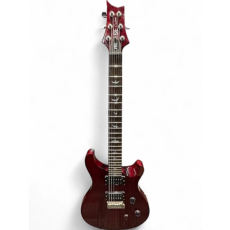Used PRS SE Custom 24 Crimson Red Trans Solid Body Electric Guitar