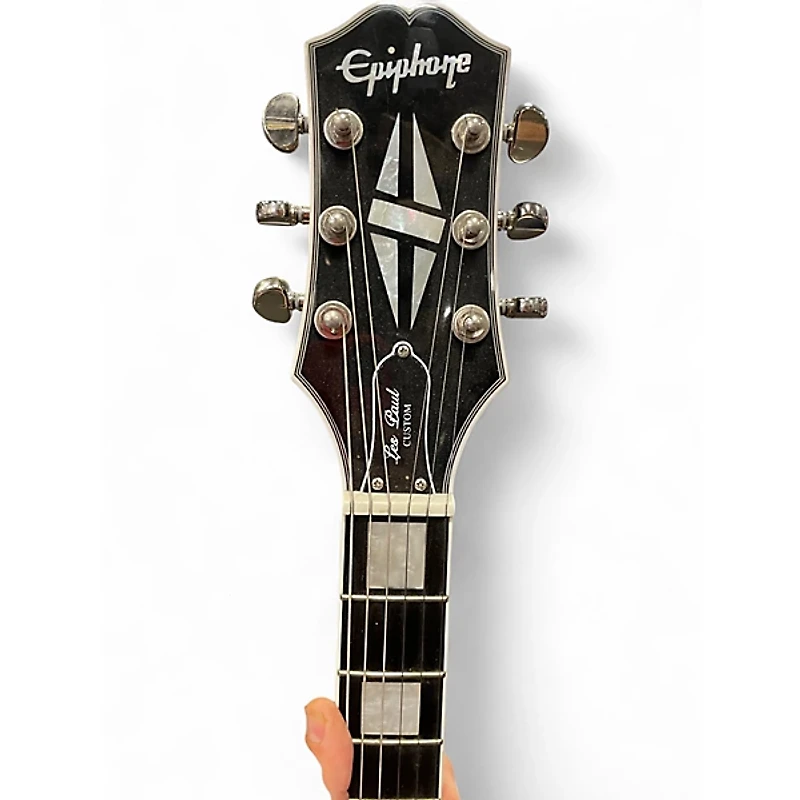Used Epiphone Les Paul Custom Silverburst Solid Body Electric Guitar