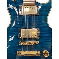 Used 1990s Aria Pro Ii PE-DLX Blue Solid Body Electric Guitar