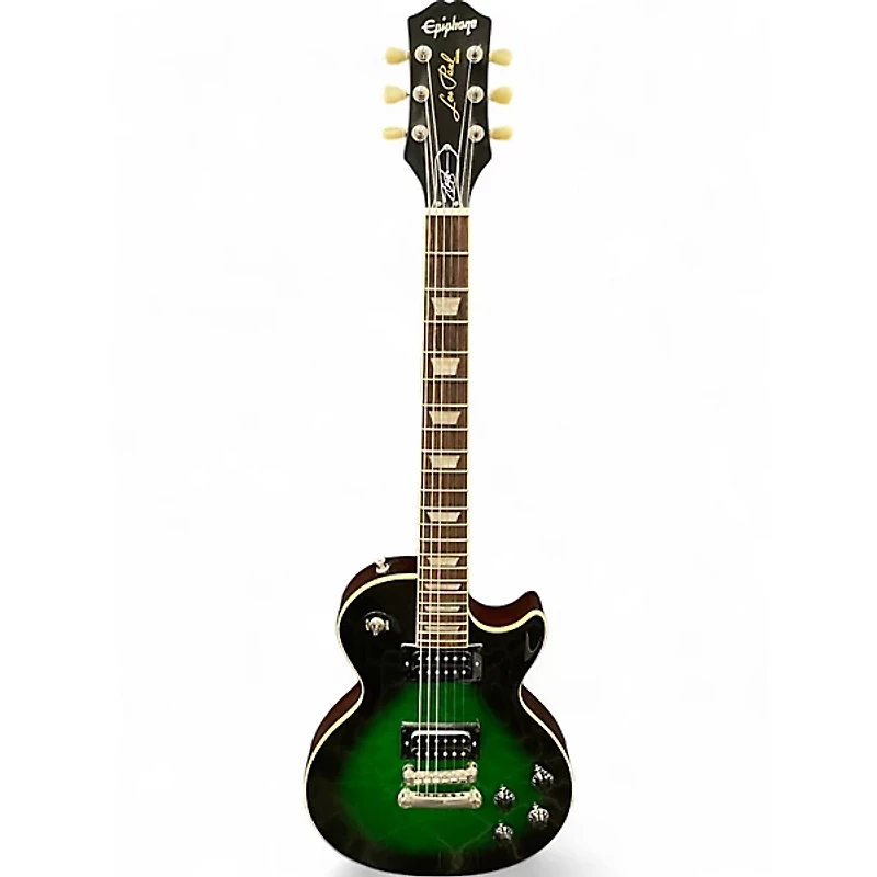 Used Epiphone Les Paul Standard green Solid Body Electric Guitar