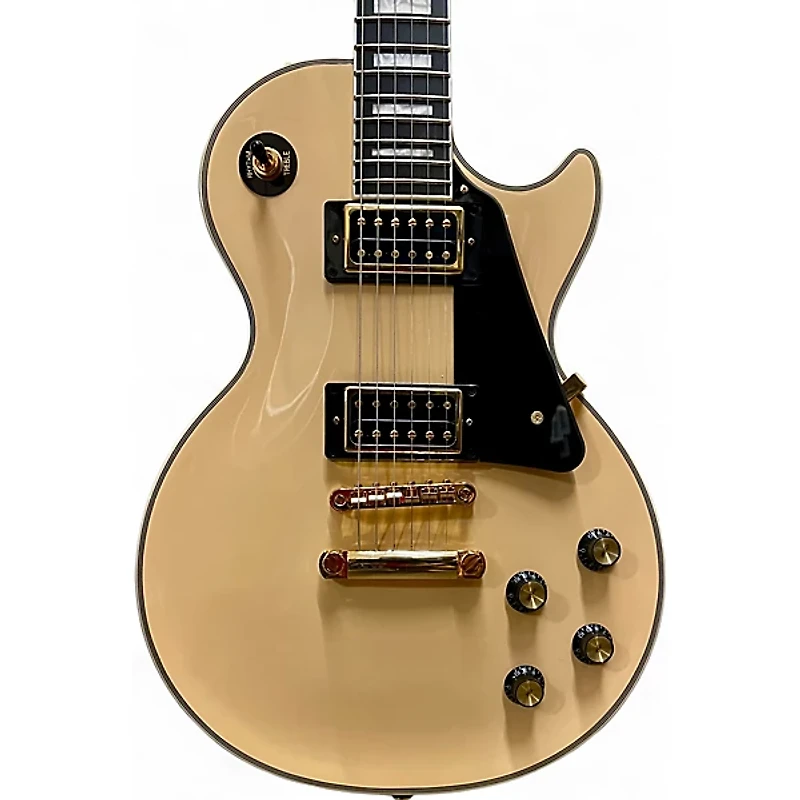 Used Epiphone Les Paul Custom Blackback Antique Ivory Solid Body Electric Guitar