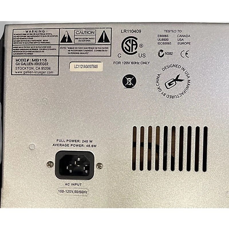 Used Gallien-Krueger MB115 Bass Combo Amp