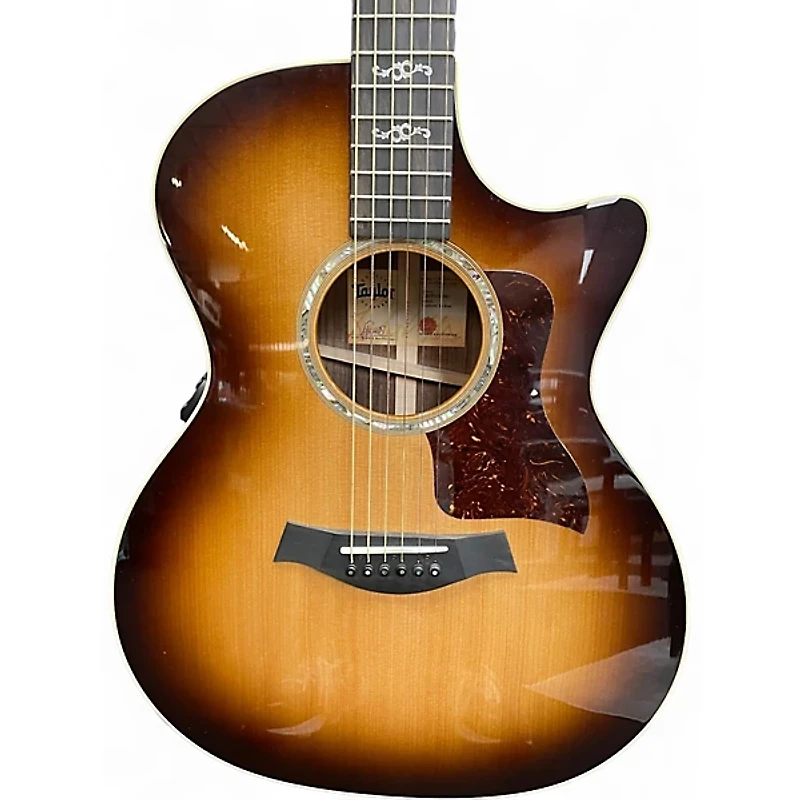Used Taylor Custom 414ce Shaded Edge Burst Acoustic Guitar