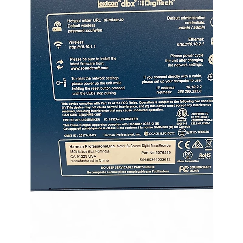 Used Soundcraft UI24R Digital Mixer