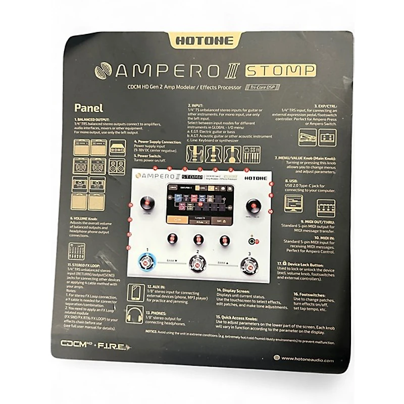 Used Hotone Effects Ampero II Stomp Effect Processor